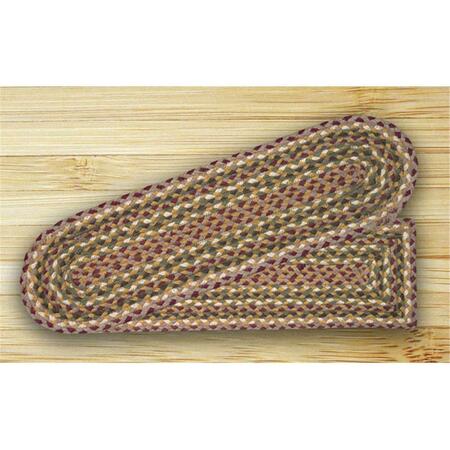 CAPITOL EARTH RUGS Olive-Burgundy-Gray Rectangle Stair Tread 39-324